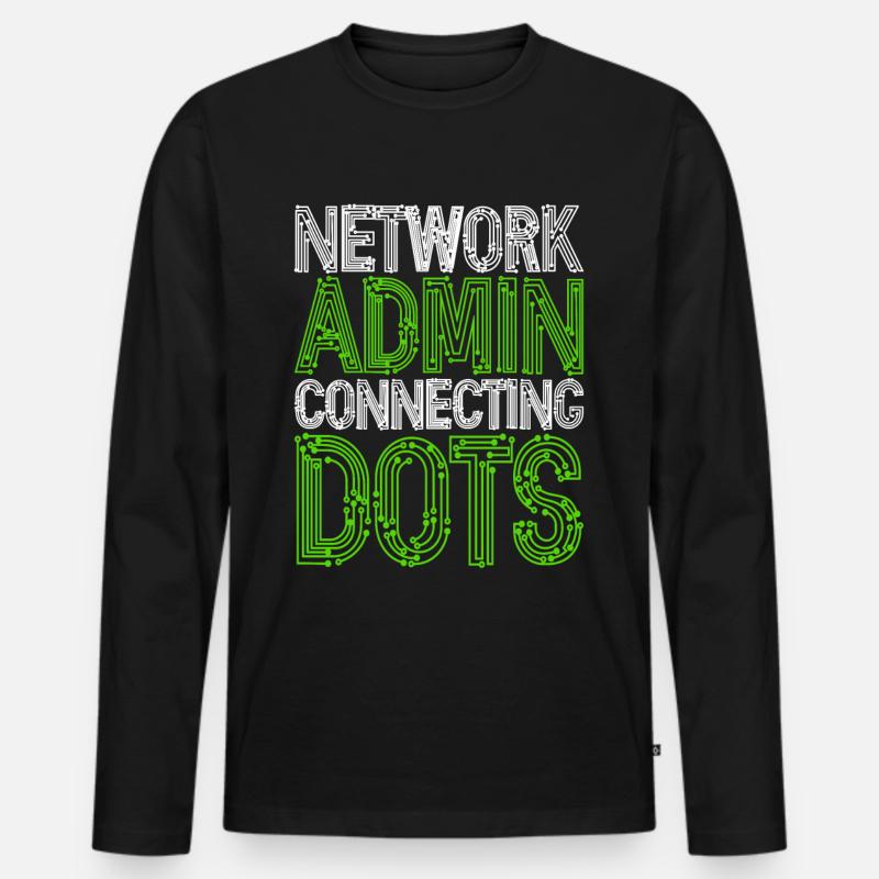 Netzwerkadministrator Network Admin - Männer Premium Bio Langarmshirt - Schwarz