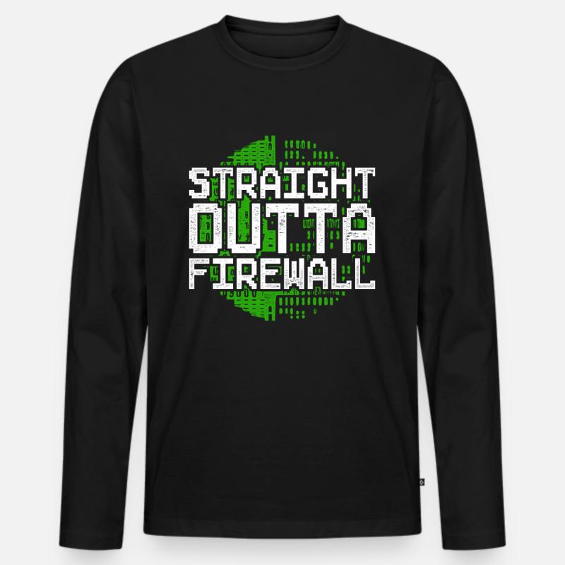 Programmierer Straight Outta Firewall - Männer Premium Bio Langarmshirt - Schwarz
