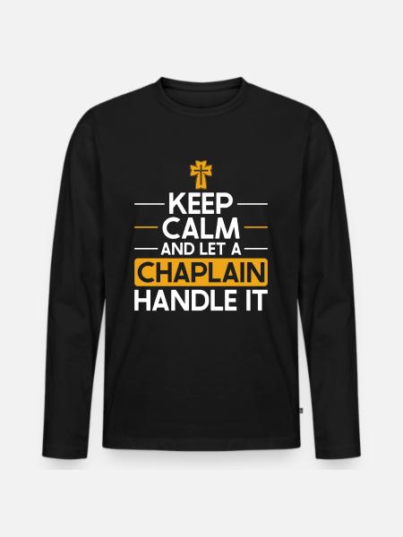 Chaplain, Clerical, Parish Priest - Men's Premium Organic Long Sleeve Shirt - black