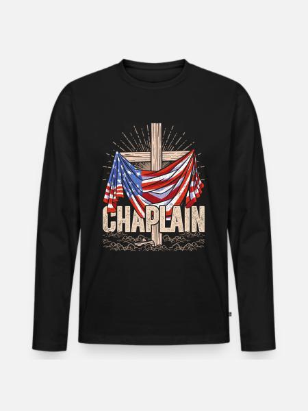 Chaplain, Clerical, Parish Priest - Men's Premium Organic Long Sleeve Shirt - black
