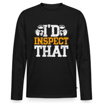 Garde-frontière, douanes, j’inspecterais ça - T-shirt manches longues Premium bio Homme - noir - Devant - Nico (187cm)
