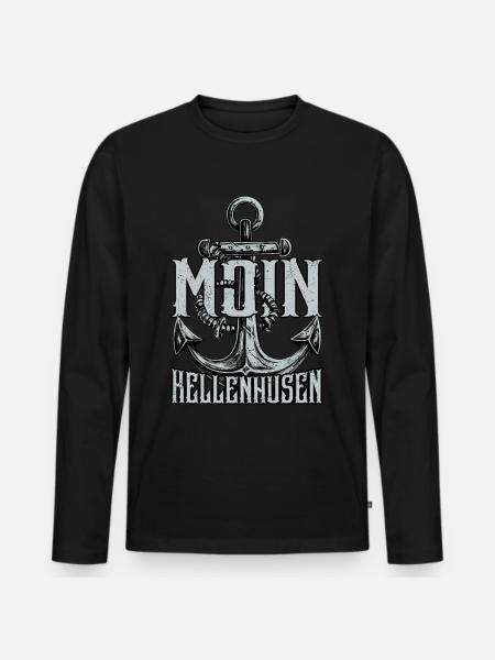 Moin Kellenhusen - Männer Premium Bio Langarmshirt - Schwarz