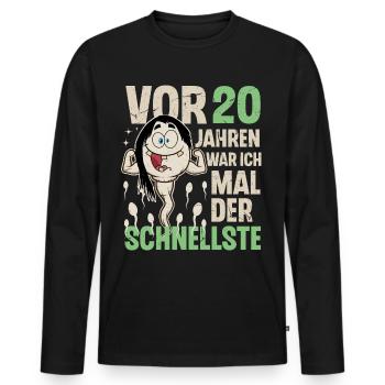 20. Geburtstag 20 Jahre War Ich Mal Der Schnellste - Männer Premium Bio Langarmshirt - Schwarz - Vorne - Nico (187cm)