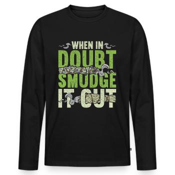 Smudging Apartment Fumigation - Men's Premium Organic Long Sleeve Shirt - black - Front - Nico (187cm)