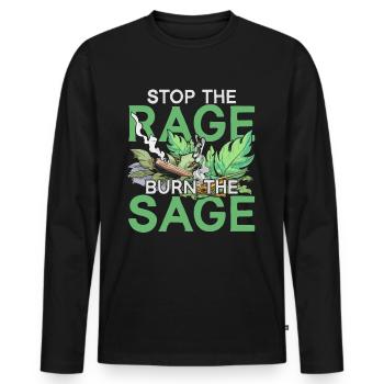 Smudging Apartment Fumigation - Men's Premium Organic Long Sleeve Shirt - black - Front - Nico (187cm)