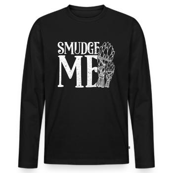 Smudging Flat Fumigation Smudge Me - Men's Premium Organic Long Sleeve Shirt - black - Front - Nico (187cm)
