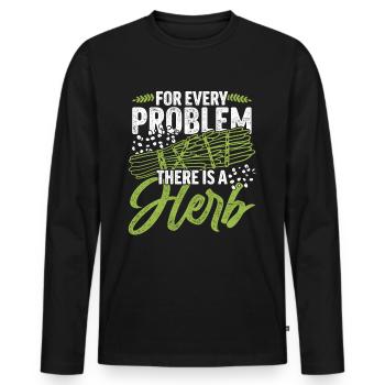 Smudging Apartment Fumigation - Men's Premium Organic Long Sleeve Shirt - black - Front - Nico (187cm)