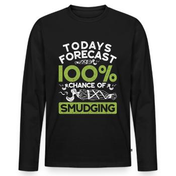 Smudging Apartment Fumigation - Men's Premium Organic Long Sleeve Shirt - black - Front - Nico (187cm)