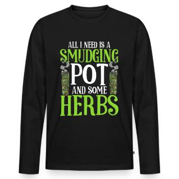 Smudging Apartment Fumigation - Men's Premium Organic Long Sleeve Shirt - black - Front - Nico (187cm)