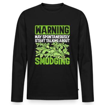 Smudging Apartment Fumigation - Men's Premium Organic Long Sleeve Shirt - black - Front - Nico (187cm)