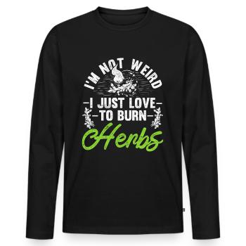 Smudging Apartment Fumigation - Men's Premium Organic Long Sleeve Shirt - black - Front - Nico (187cm)