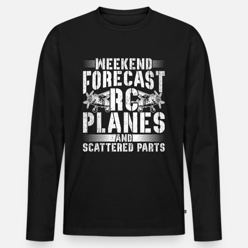Modellflugzeug - Männer Premium Bio Langarmshirt - Schwarz