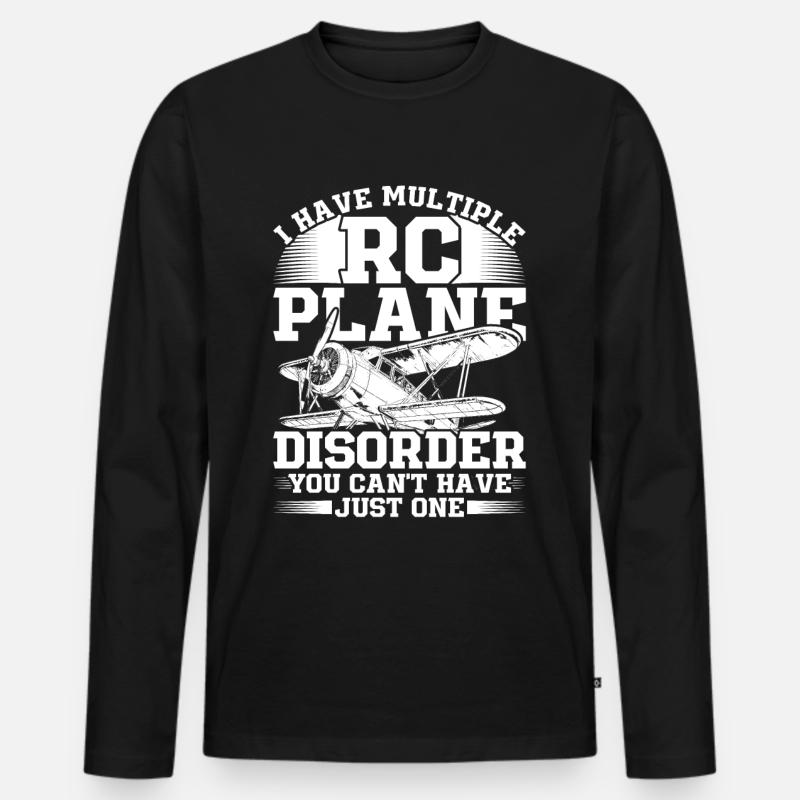 Modellflugzeug Modellflieger - Männer Premium Bio Langarmshirt - Schwarz