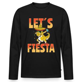 Let's Fiesta Taco Dino - Männer Premium Bio Langarmshirt - Schwarz - Vorne - Nico (187cm)