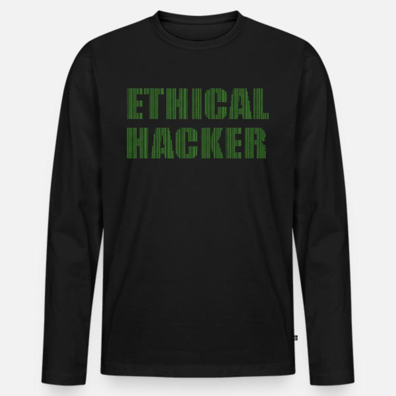 Hacker éthique Ethischer Hacker - T-shirt manches longues Premium bio Homme - noir