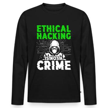 Ethical Hacking Is Not A Crime - Men's Premium Organic Long Sleeve Shirt - black - Front - Nico (187cm)