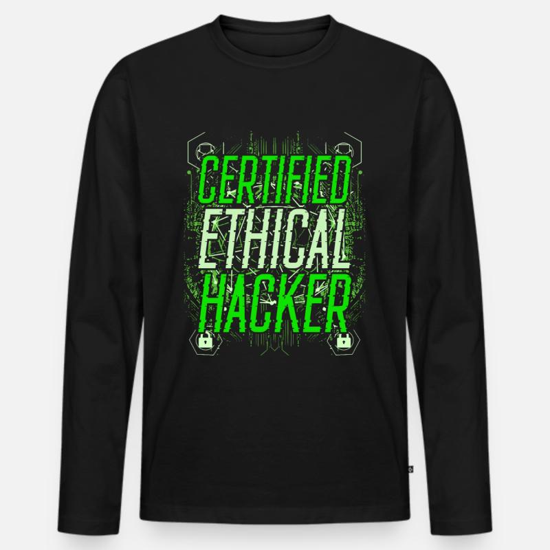 Certified Ethical Hacker - Männer Premium Bio Langarmshirt - Schwarz