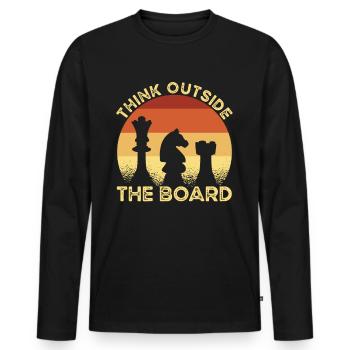 Chess Think Outside - Men's Premium Organic Long Sleeve Shirt - black - Front - Nico (187cm)
