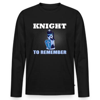 Chess Knight - Men's Premium Organic Long Sleeve Shirt - black - Front - Nico (187cm)