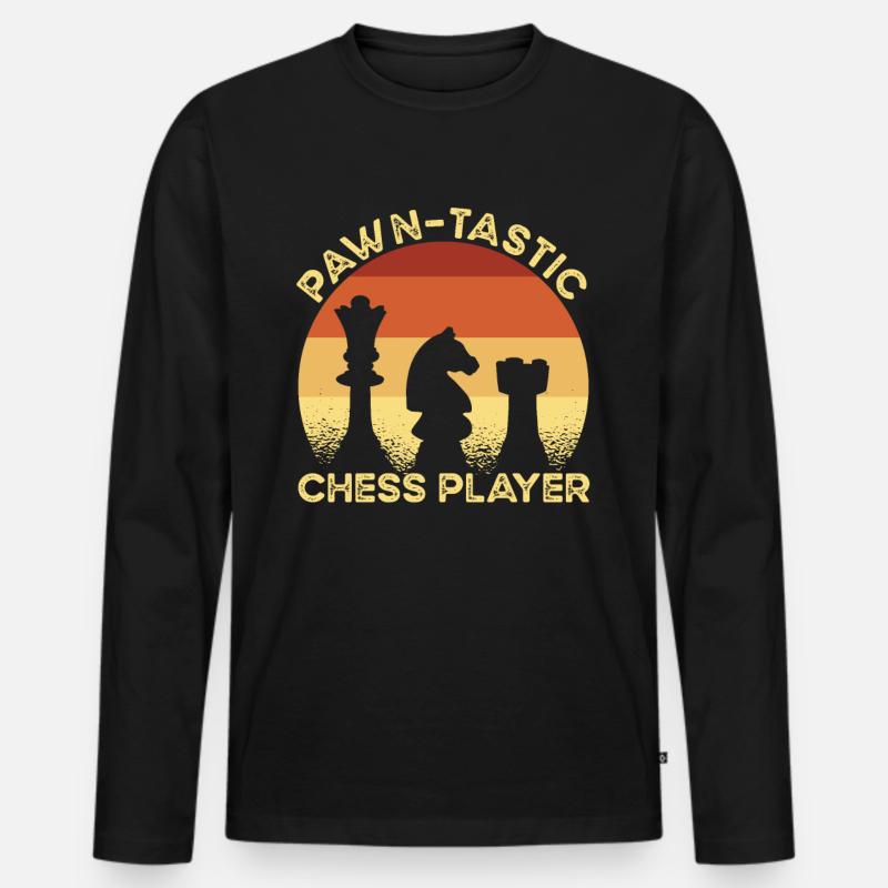 Schach Pawn-tastic - Männer Premium Bio Langarmshirt - Schwarz