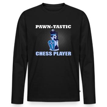 Chess Pawn-tastic - Men's Premium Organic Long Sleeve Shirt - black - Front - Nico (187cm)