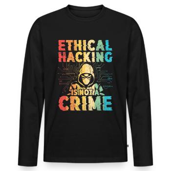 Ethical Hacking Is Not A Crime - Men's Premium Organic Long Sleeve Shirt - black - Front - Nico (187cm)