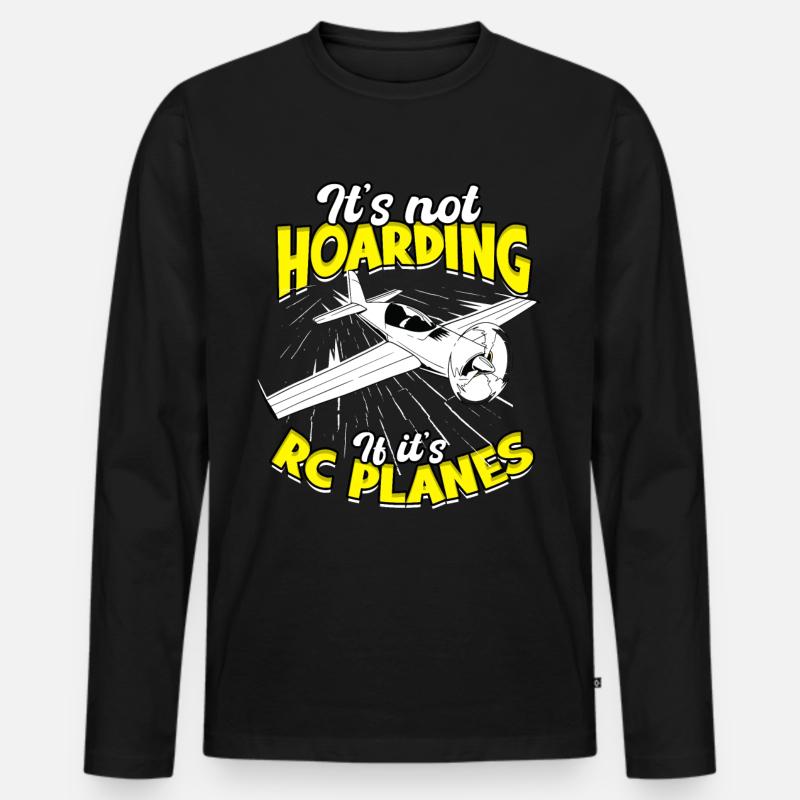 Modellflugzeuge - Männer Premium Bio Langarmshirt - Schwarz