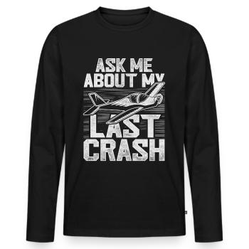 Model Airplane Model Airplane - Men's Premium Organic Long Sleeve Shirt - black - Front - Nico (187cm)