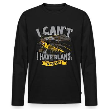 Model Airplane Model Airplane - Men's Premium Organic Long Sleeve Shirt - black - Front - Nico (187cm)