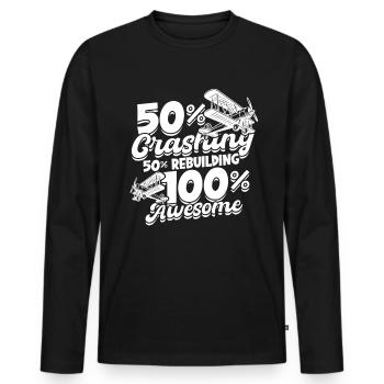 Model Airplane Model Airplane - Men's Premium Organic Long Sleeve Shirt - black - Front - Nico (187cm)