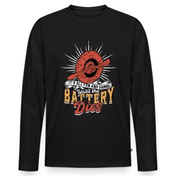 Model Airplane Model Airplane - Men's Premium Organic Long Sleeve Shirt - black - Front - Nico (187cm)