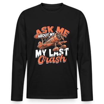 Model Airplane Model Airplane - Men's Premium Organic Long Sleeve Shirt - black - Front - Nico (187cm)