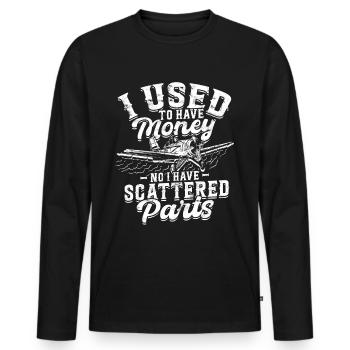 Model Airplane Model Airplane - Men's Premium Organic Long Sleeve Shirt - black - Front - Nico (187cm)