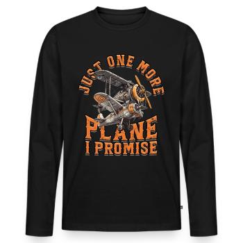 Model Airplane Model Airplane - Men's Premium Organic Long Sleeve Shirt - black - Front - Nico (187cm)