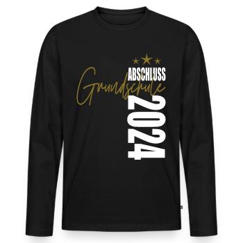 Abschluss 2024 Grundschule - Männer Premium Bio Langarmshirt - Schwarz - Vorne - Nico (187cm)