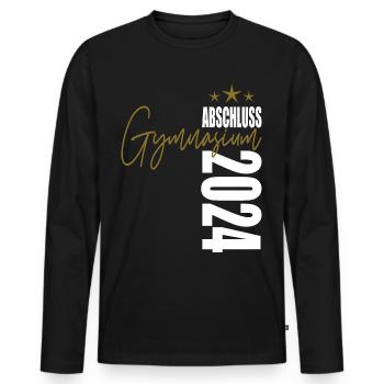 Abschluss Gymnasium 2024 - Männer Premium Bio Langarmshirt - Schwarz - Vorne - Nico (187cm)