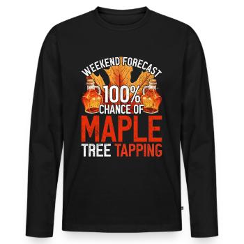 Sirop d’érable Érable Sève d’érable - T-shirt manches longues Premium bio Homme - noir - Devant - Nico (187cm)