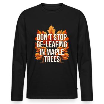 Sirop d’érable Érable - T-shirt manches longues Premium bio Homme - noir - Devant - Nico (187cm)