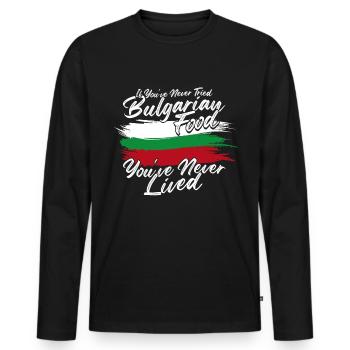 Bulgarie Bulgarie - T-shirt manches longues Premium bio Homme - noir - Devant - Nico (187cm)