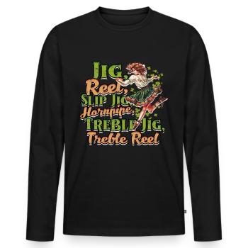 Irish Dance Irischer Tanz - Männer Premium Bio Langarmshirt - Schwarz - Vorne - Nico (187cm)