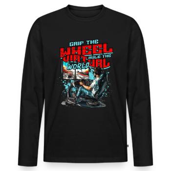 Sim Racing Simulator Esports Sim Race - Männer Premium Bio Langarmshirt - Schwarz - Vorne - Nico (187cm)