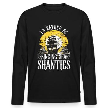 Shanty Choir Sea Shanties - Men's Premium Organic Long Sleeve Shirt - black - Front - Nico (187cm)