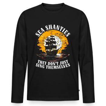 Shanty Choir Sea Shanties - Men's Premium Organic Long Sleeve Shirt - black - Front - Nico (187cm)
