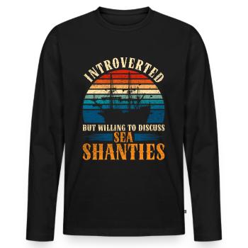 Shanty Choir Introverted Discuss Sea Shanties - Men's Premium Organic Long Sleeve Shirt - black - Front - Nico (187cm)