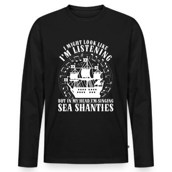 Shanty Choir Sea Shanties - Men's Premium Organic Long Sleeve Shirt - black - Front - Nico (187cm)