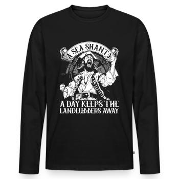 Shanty Choir Sea Shanties - Men's Premium Organic Long Sleeve Shirt - black - Front - Nico (187cm)