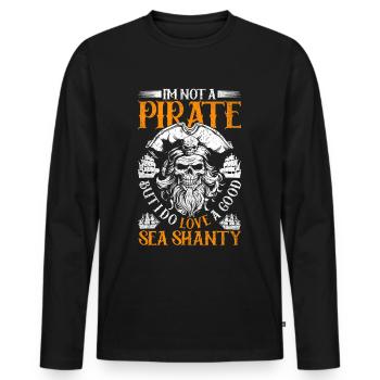 Shanty Choir Sea Shanties - Men's Premium Organic Long Sleeve Shirt - black - Front - Nico (187cm)