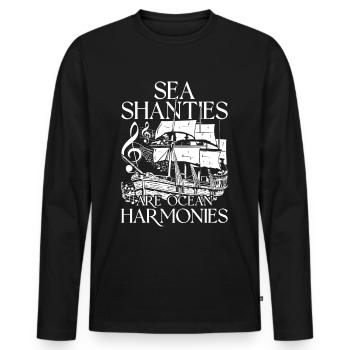 Shanty Chor Seemannslieder - Männer Premium Bio Langarmshirt - Schwarz - Vorne - Nico (187cm)