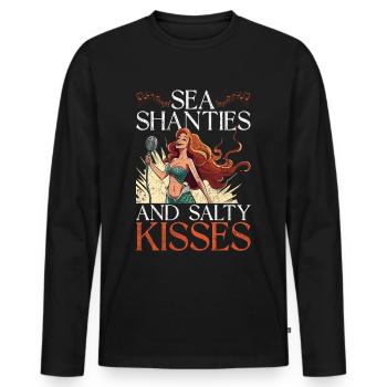 Seemannslieder Sea Shanties And Salty Kisses - Männer Premium Bio Langarmshirt - Schwarz - Vorne - Nico (187cm)