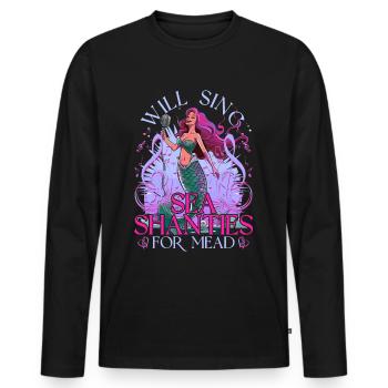 Will Sing Sea Shanties For Mead Sea Shanty - Männer Premium Bio Langarmshirt - Schwarz - Vorne - Nico (187cm)